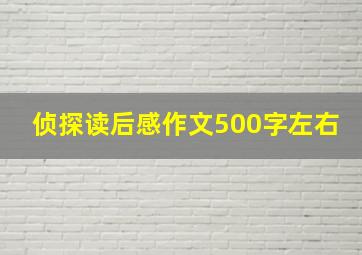 侦探读后感作文500字左右