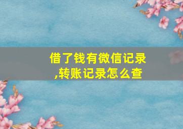 借了钱有微信记录,转账记录怎么查