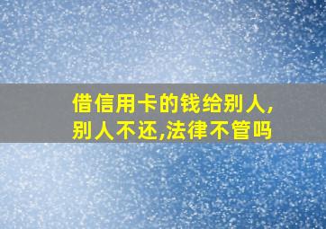 借信用卡的钱给别人,别人不还,法律不管吗