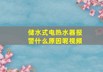 储水式电热水器报警什么原因呢视频