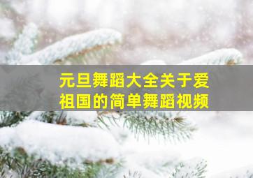 元旦舞蹈大全关于爱祖国的简单舞蹈视频