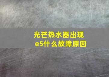 光芒热水器出现e5什么故障原因