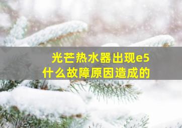 光芒热水器出现e5什么故障原因造成的