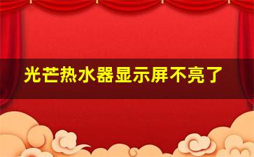 光芒热水器显示屏不亮了