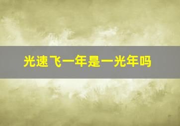 光速飞一年是一光年吗