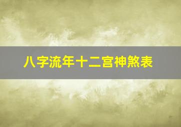 八字流年十二宫神煞表