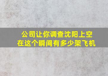 公司让你调查沈阳上空在这个瞬间有多少架飞机