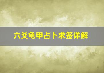 六爻龟甲占卜求签详解