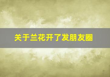 关于兰花开了发朋友圈