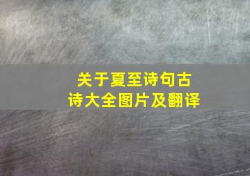 关于夏至诗句古诗大全图片及翻译