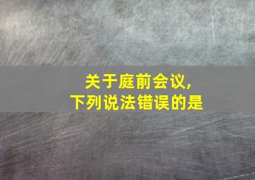 关于庭前会议,下列说法错误的是