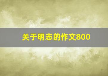 关于明志的作文800