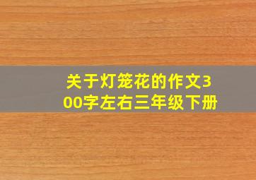 关于灯笼花的作文300字左右三年级下册