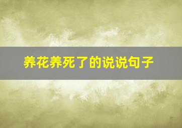 养花养死了的说说句子