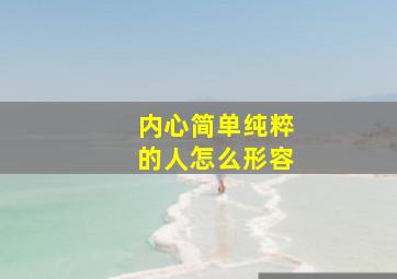 内心简单纯粹的人怎么形容