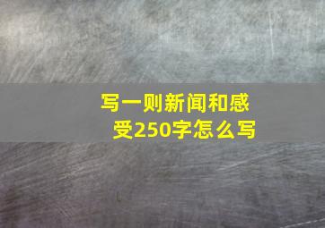 写一则新闻和感受250字怎么写