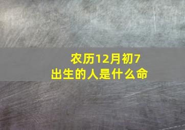 农历12月初7出生的人是什么命