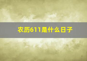 农历611是什么日子