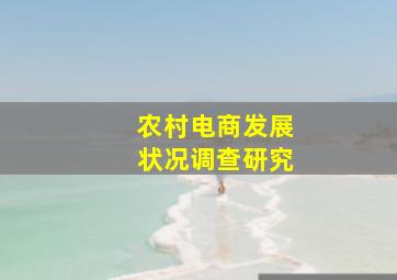 农村电商发展状况调查研究