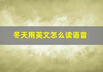 冬天用英文怎么读语音