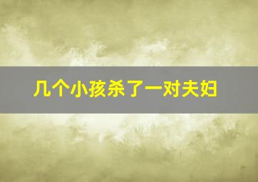 几个小孩杀了一对夫妇