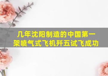 几年沈阳制造的中国第一架喷气式飞机歼五试飞成功