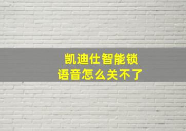 凯迪仕智能锁语音怎么关不了