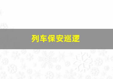 列车保安巡逻