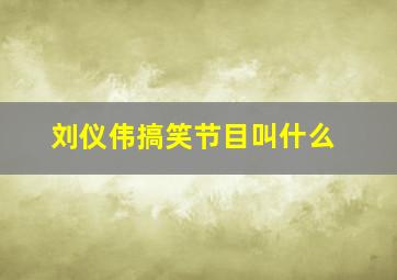 刘仪伟搞笑节目叫什么