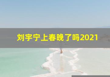 刘宇宁上春晚了吗2021