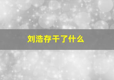 刘浩存干了什么