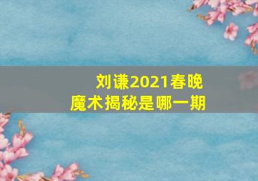 刘谦2021春晚魔术揭秘是哪一期