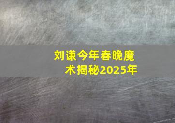 刘谦今年春晚魔术揭秘2025年