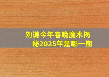 刘谦今年春晚魔术揭秘2025年是哪一期