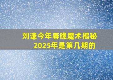 刘谦今年春晚魔术揭秘2025年是第几期的