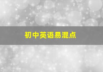 初中英语易混点