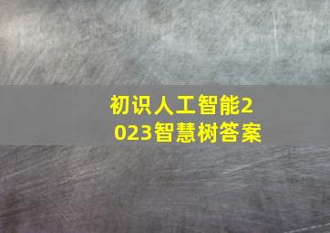 初识人工智能2023智慧树答案