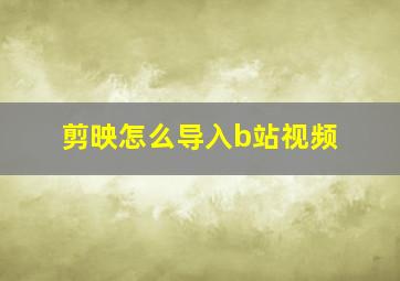 剪映怎么导入b站视频