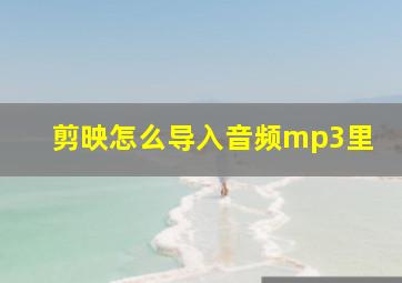 剪映怎么导入音频mp3里