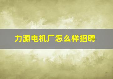 力源电机厂怎么样招聘