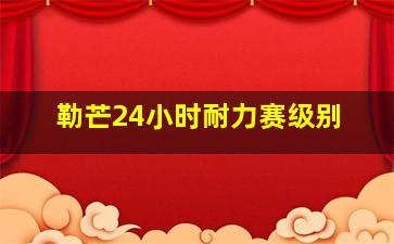 勒芒24小时耐力赛级别