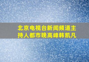 北京电视台新闻频道主持人都市晚高峰韩凯凡