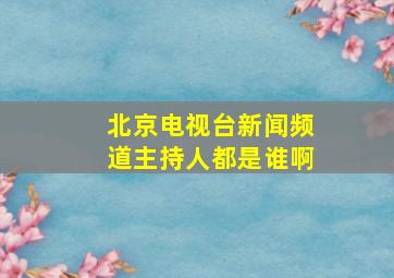 北京电视台新闻频道主持人都是谁啊