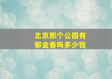 北京那个公园有郁金香吗多少钱