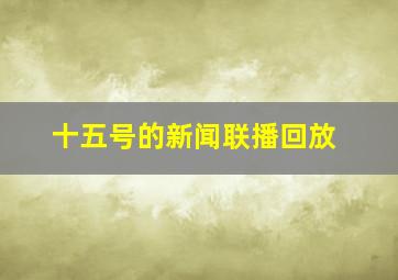 十五号的新闻联播回放