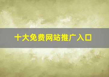 十大免费网站推广入口