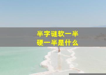 半字谜软一半硬一半是什么