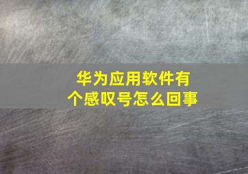 华为应用软件有个感叹号怎么回事