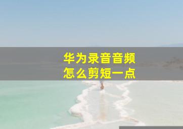 华为录音音频怎么剪短一点