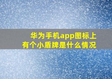 华为手机app图标上有个小盾牌是什么情况